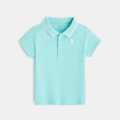 Áo Thun Polo Piqué Trơn Màu 575 Xanh nước biển