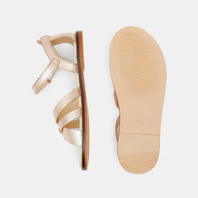 Sandals ánh vàng kim quai chéo 68 Hồng