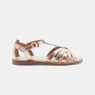 Dép Sandals quai da đan chéo 592 Hồng