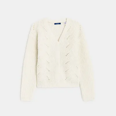 Áo cardigan cổ chữ V 565 Trắng ngà