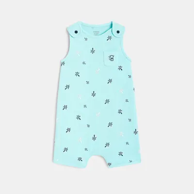 Bộ bodysuit không tay hình cây cọ 0M Xanh bạc hà