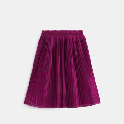 Chân váy midi xếp ly 10A Tím ngọc