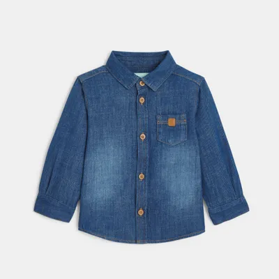 Áo sơ mi denim 9M Xanh đá