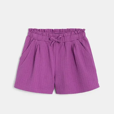 Quần short jersey mềm in họa tiết 3A Tím