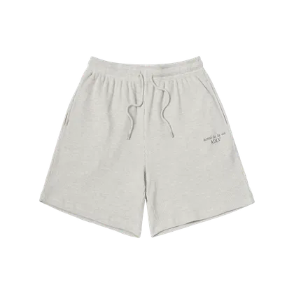 Quần Short Embo Logo Waffle Trắng Ngà