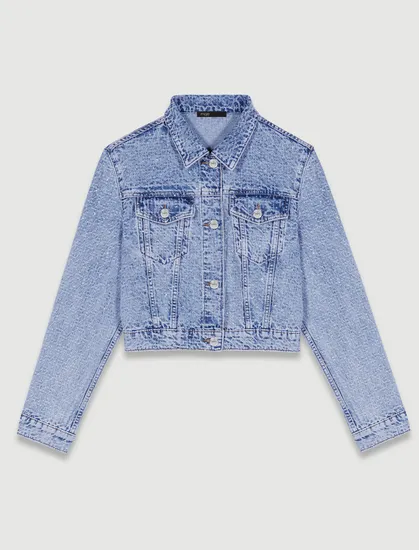 Áo khoác denim dáng crop T38 Xanh dương