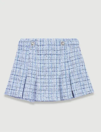 Chân váy ngắn dạ tweed xòe 198 Xanh da trời