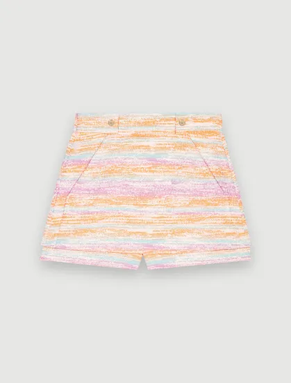 Chân váy tweed phối màu 184 Cam