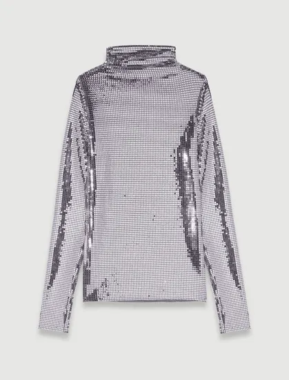 Áo sequin nhũ bạc lấp lánh 178 Bạc