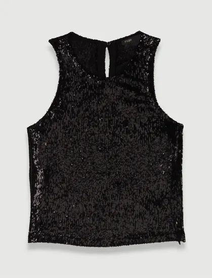 Áo tank top sequin 178 Đen