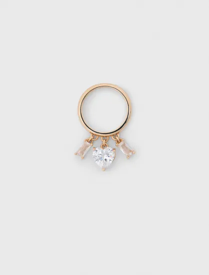 Nhẫn đính đá giả kim cương màu vàng T2 Vàng