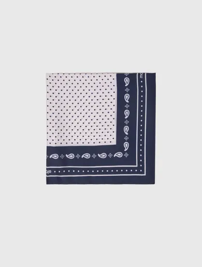 Khăn bandana lụa TU Xanh navy