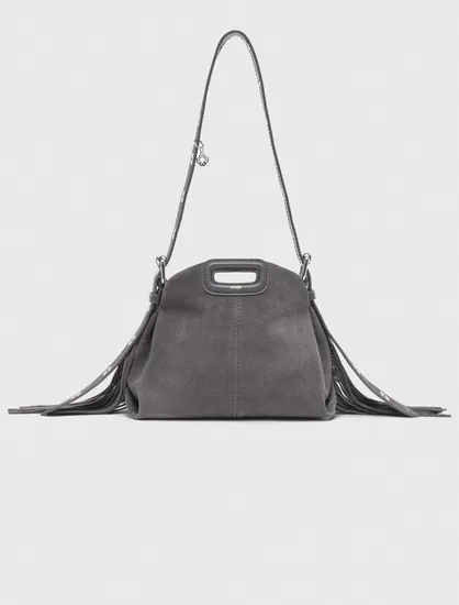 Túi mini da lộn Miss M viền tua rua TU Xám