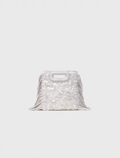 Túi mini M đính sequin TU Trắng