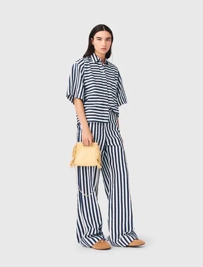 Áo sơ mi croptop Breton T0 Nhiều màu
