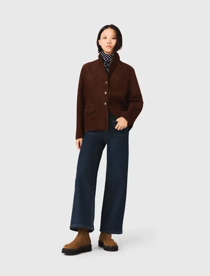 Quần jeans cạp cao ống suông T36 Xanh đen