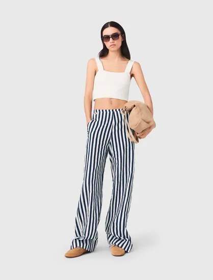 Quần ống rộng pha linen T34 Nhiều màu