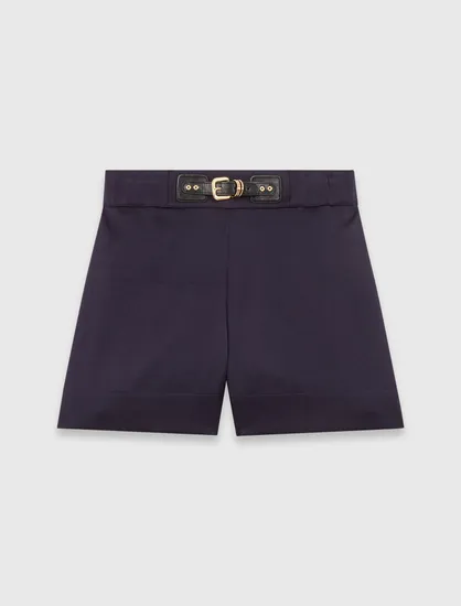 Quần short hiệu ứng satin T34 Xanh đen