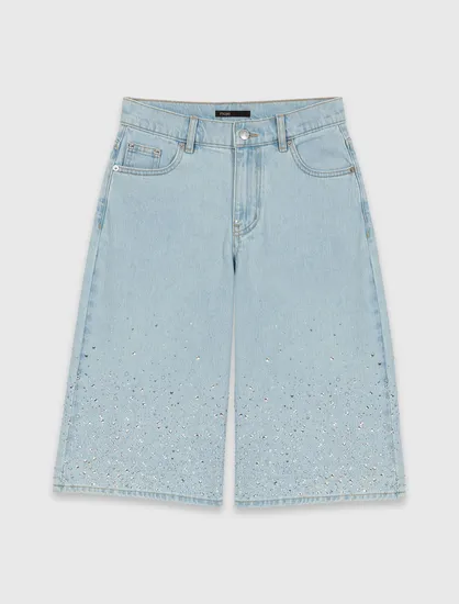 Quần short Bermuda đính đá T34 Xanh da trời