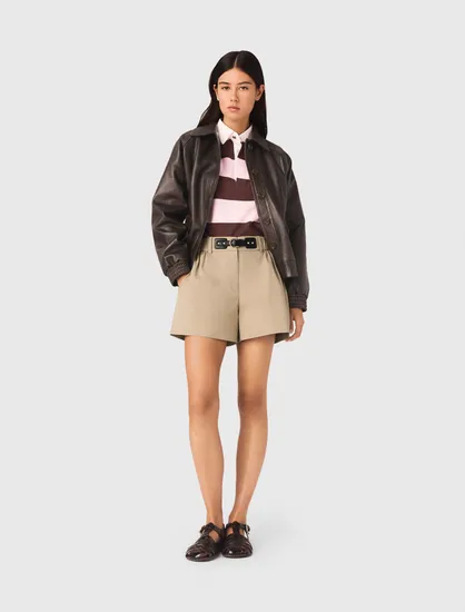 Quần short cotton T34 Camel