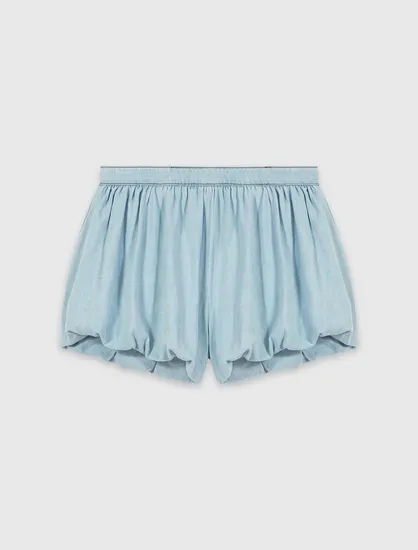 Quần skort chambray dáng balloon T34 Xanh da trời
