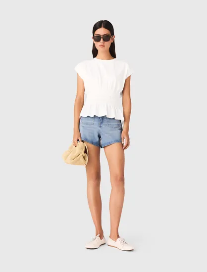 Áo thun cotton dáng fitted T1 Trắng