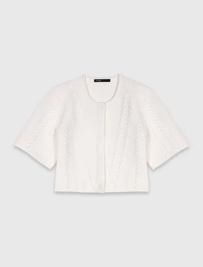 Áo cardigan len ngắn T2 Trắng