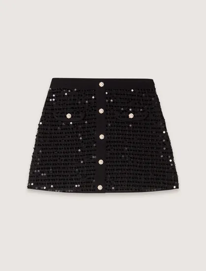 Chân váy ngắn sequin T38 Đen
