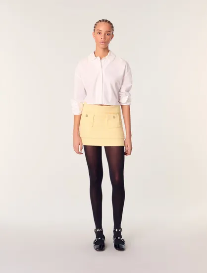 Chân váy tweed bo gấu T36