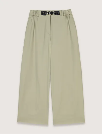 Quần cargo ống rộng vải gabardine T36 Kaki