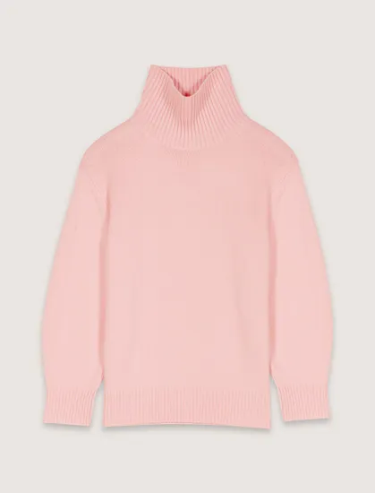 Áo len cashmere cổ lọ dáng suông T0 Hồng