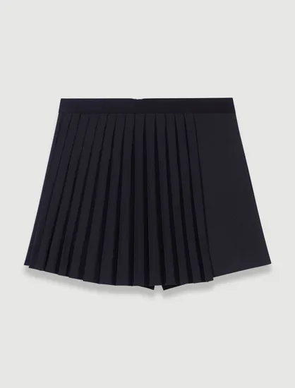 Quần short giả váy xếp ly T34 Đen
