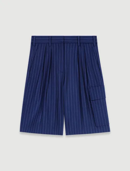 Quần short Bermuda kẻ sọc T34 Xanh dương đậm