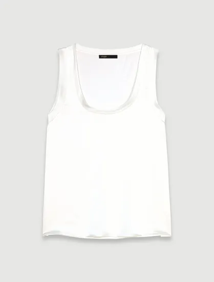 Áo tanktop satin lụa trơn T2 Trắng