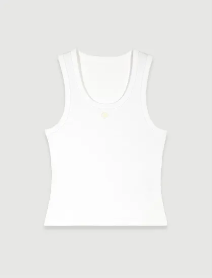 Áo tanktop dệt kim len gân T1 Trắng