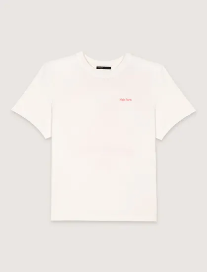 Áo thun cotton in Paris Milan T2 Trắng