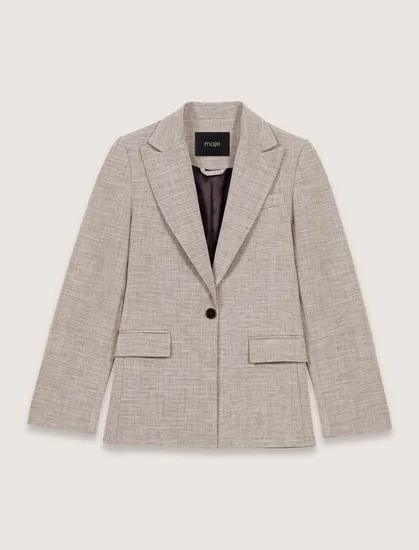 Áo khoác blazer kèm thắt lưng da T36 Xám