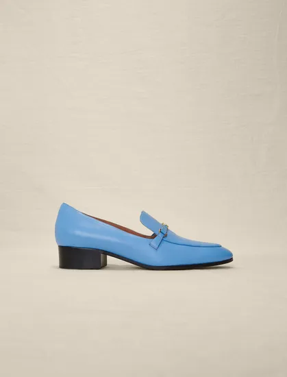 Giày loafer da 734 Xanh dương