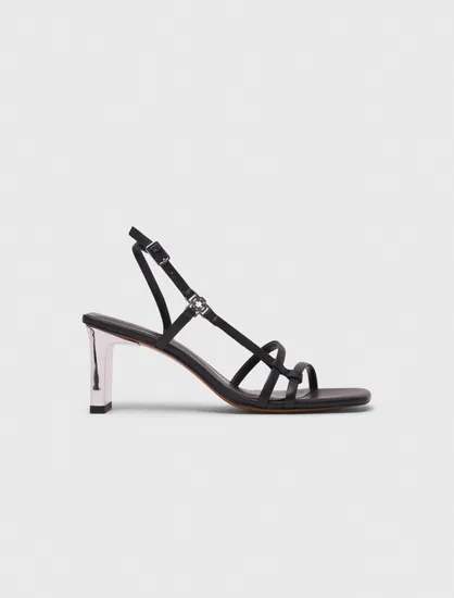 Sandals cao gót dây mảnh P38 Đen