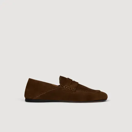 Giày loafer da lộn 36 Nâu