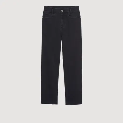 Quần jeans ống đứng straight-cut 34 Đen