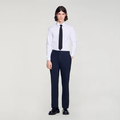 Quần tây công sở caro micro 40 Xanh Navy