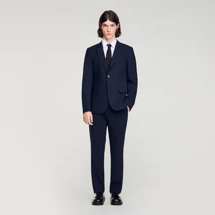 Áo khoác vest caro micro 48 Xanh Navy