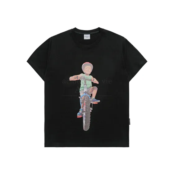 Áo Thun ADLV Baby Face Bicycles Boy Đen