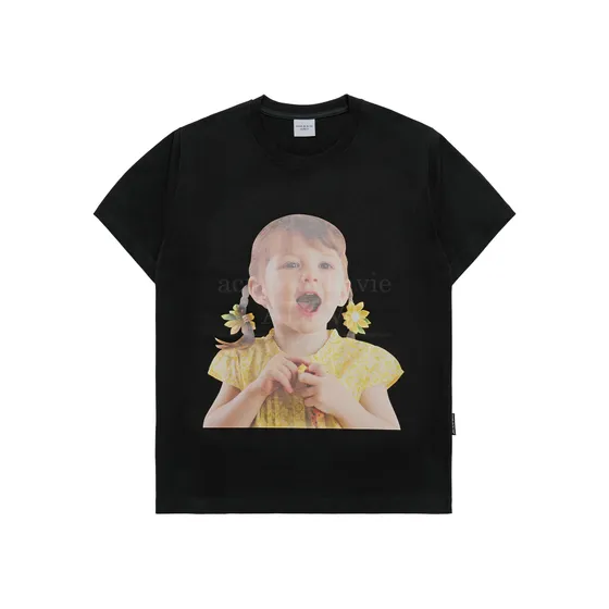 Áo Thun ADLV Baby Face Flower Earrings Girl Đen