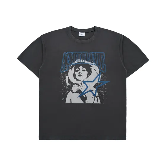 Áo Thun Ae Logo Astronaut Artwork Than Chì