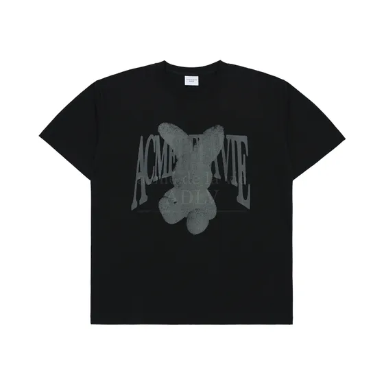 Áo Thun Halftone Dot Fuzzy Rabbit Đen