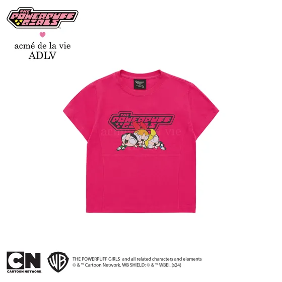 [The Powerpuff Girls X Acmedelavie] Áo Thun Crop ADLV Logo Hồng