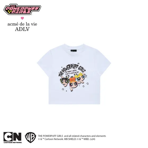 [The Powerpuff Girls X Acmedelavie] Áo Thun Crop ADLV Crayon Artwork Trắng