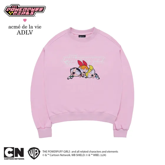 [The Powerpuff Girls X Acmedelavie] Áo Nỉ Logo Crop Hồng